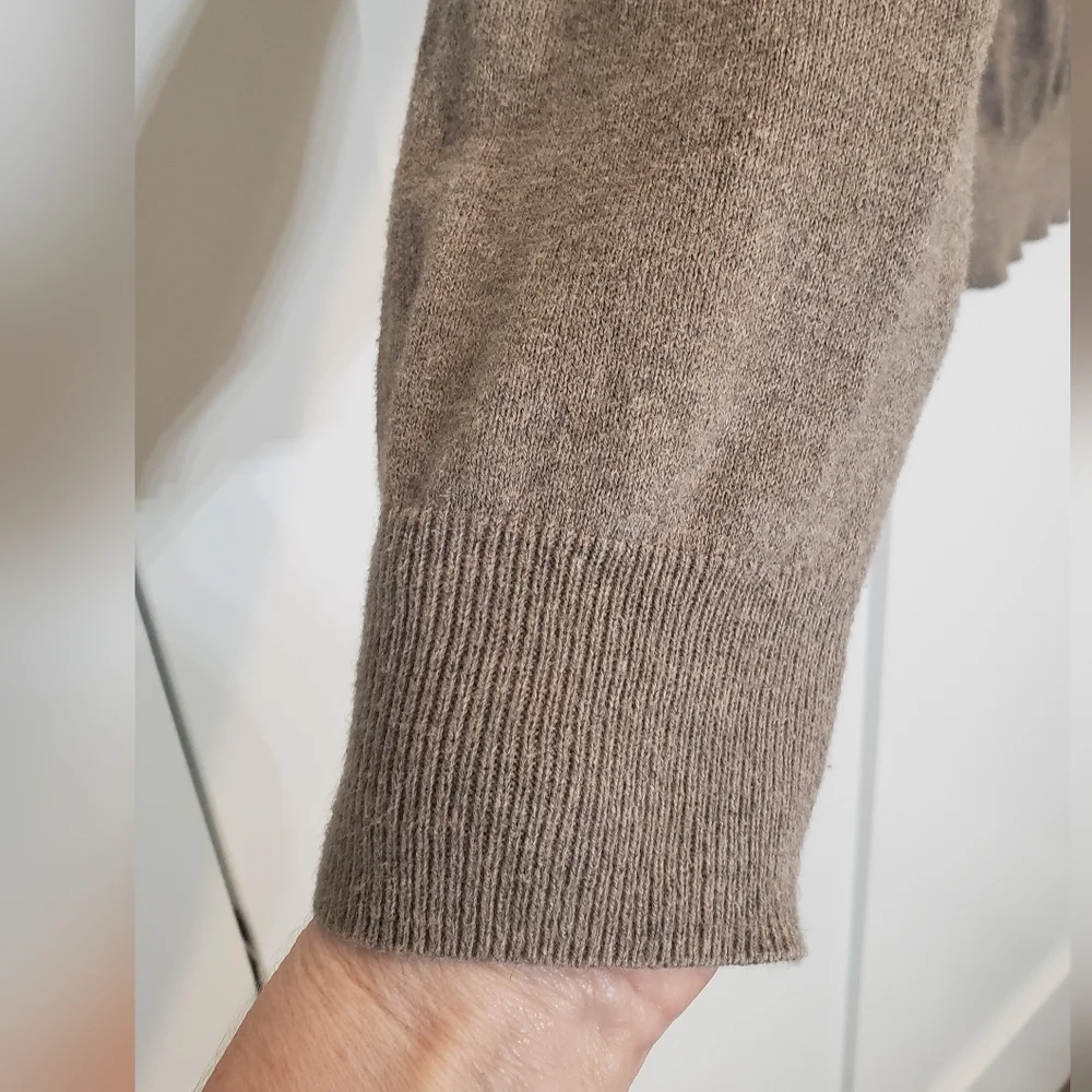 J.Crew Factory Cashmere Cotton V Neck Sweater Pullover Size Small Brown